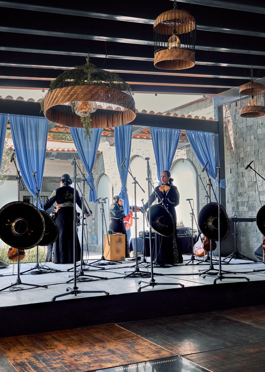 Grupo musical en vivo en la terraza
